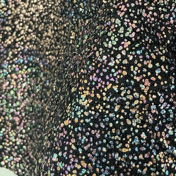 Clara Sunwoo Metallic Shiny Confetti Dot Open Drape Waterfall Cardigan Large - Picture 4 of 11